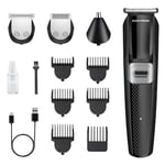 BarberBoss 3-in-1 Mens Grooming Kits, Beard Trimmer Men, Hair Clippers Men, Hair Trimmer Men, Cordless Clippers for Men Haircut, Nose Hair Trimmer for Men QR-6056