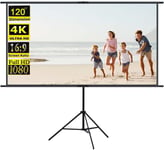 Écran de projection 120"" avec trépied - Portable 16:9 - Support pliable 4K HD - Écran de projection (120"" avec trépied)