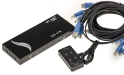 KVM Switch Automatique Souris Clavier Ecran 4 PC - HDMI / USB - Controle à disatnce, auto alimenté, avec cordons - 4096x2160