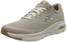 Skechers Homme Arch Fit Sneaker, Taupe Textile Synthetic Trim, 47.5 EU