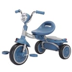 UBRAVOO Bébé Tricycle, Tricycle Pliable pour Tout-Petits avec Pédales, Lumières Cool, Roues Durables et Siège Confortable, Premier Tricycle pour Bébé de 1 à 5 Ans Filles, Garçons (Bleu)