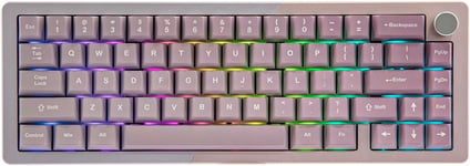 Loop 65 65 % entièrement en aluminium - Clavier mécanique QMK/VIA - Clavier de jeu BT5.0/2,4 GHz/USB-C sans fil - Gasket, plaque FR4, RVB pour Win/Mac (rose violet)