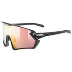 uvex Sportstyle 231 2.0 V - Sports Sunglasses for Men and Women - Self-Tinting Lenses - Anti-Fog Technology - Black Matt/LiteRed - One Size