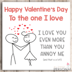 Valentines Day Card For Husband Boyfriend Wife Girlfriend Parter Valentine's Day