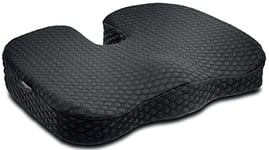 Kensington Premium Cool-Gel Seat Cushion, Black - Relieves Spine Pressure, Improves Posture, Siatica, Orthorpedic (K55807WW), 363x460x71