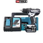 Makita DHP482T1JW 18v LXT White Combi Drill With 1 x 5Ah Battery, Charger & Case