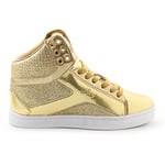 Pastry Adult Pop Tart Glitter Dance Sneaker, Gold, Size 7.5