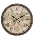 Pendule murale Monde aspect Vintage D 76 cm