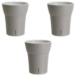 Lot De 3 Pots Pour Orchidées Avec Réserve D'eau - Dali-Dea Gris Clair 2 Litres