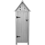 Abri de Jardin en Bois Gris 66 x 46 x 178 cm Cabane Cabanon Toit en Asphalte - Imperméable - Espace Extérieur Stockage Rangement Jardin Outils - [Kit