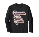 Mexican Train Queen Board Game Dominoes Lover Domino Player Long Sleeve T-Shirt