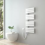 S'AFIELINA Sèche-Serviettes Électrique Radiateur à panneau plat Radiateur sèche-sûrviettes avec Tige chauffante avec thermostat, à commande