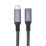 NÖRDIC USB 4 skjøtekabel 50cm 40Gbps 240W 8K60Hz