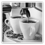 2 x Square Stickers 10 cm - Coffee Machine Cafe Restaurant  #42712