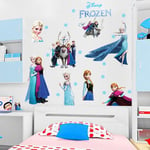 Cartoon DIY Frozen Princess Elsa Anna Väggdekor Flickor Barnrum Bakgrund Dekoration