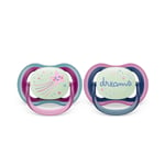 Philips Avent Ultra Air Pacifier - 2X Lightweight, Breathable, Glowing in The Da