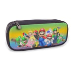 Étui à Crayons Mario et Les Lapins crétins en Cuir PU étuis à stylos en Cuir Porte-Pochette Papeterie Maquillage Double Sac à glissière pour étudiant