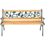 Banc de jardin meuble bois massif métal et plastique 124 cm