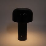 (Black) Cordless Table Lamp Rechargeable Touch Control Mini Mushroom