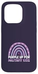 Coque pour iPhone 15 Pro Purple Up pour enfants militaires, enfant militaire arc-en-ciel violet