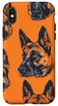 Coque pour iPhone X/XS Orange Pop Art Rayé Berger Allemand Nouveautés pour Femme