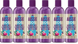 Aussie Shampoo SOS Save My Lengths Shampoo For Long Hair 290ml x 6  - Pack of 6