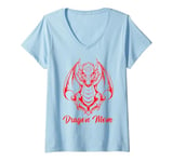 Womens Dragon Mom Tee Fantasy Mother Mythical Mama Mummy Dragons V-Neck T-Shirt