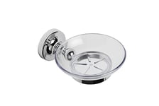 Croydex QM741941 Romsey Soap Dish and Holder with Zinc Alloy Construction, Chrome, 12.5x10.8x5.6 cm