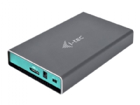 i-Tec MySafe - Förvaringslåda med strömindikator, +USB kabel, utan AC-adapter på-/avströmbrytare - 2.5 - SATA 6Gb/s - 600 MBps - USB 3.0 - grå, blå