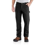 Carhartt Men's Rugged Flex Relaxed Fit Duck Double Front Dungaree Work Utility Pants, Black, 44W x 30L