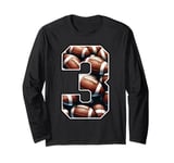 3rd Birthday Football Boy Shirt | 3 year old Field Players Long Sleeve T-Shirt