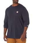 Carhartt Men's T-shirt Force Relaxed Fit Midweight Long Sleeve Pocket T Shirt, Navy, XXL UK