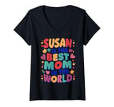 Womens SUSAN IS THE BEST MOM IN THE WORLD V-Neck T-Shirt