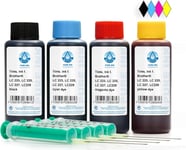 4X 100 ML d'encre pour imprimante Pure Ink Compatible pour Les cartouches d'imprimante Brother LC-223,LC-225,LC-227,LC-229,DCP