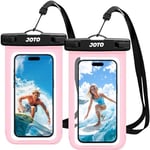 JOTO 2 Pochettes Étanches Smartphone Certifiée IPX8 iPhone 16/15/14/13/12/11 Plus Pro Max, Xiaomi Redmi Note 13/13 Pro 12 A3, Galaxy A15 A35 A25 A54 A55, Housse Étanche Jusqu'à 7 Pouces -Rose