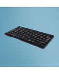 R-Go Tools Clavier ergonomique Compact Break, clavier compact avec logiciel de pause,AZERTY (FR), Bluetooth, noir