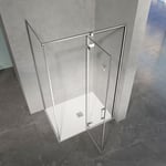 Cabine de douche en verre et aluminium avec porte pivotante ouvrante vers la droite 120x80x195 - Grand Verre