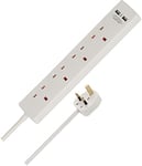 Brennenstuhl 4-Way Extension Lead with USB slots (2m cable, Power Strip with 90° angle of sockets)