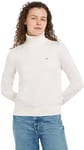 Tommy Hilfiger Women's Co Jersey Stitch Roll-nk SWT Ww0ww43211 Pullover Sweater, Yellow (Ivory Petal), M