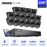 ANNKE Kit de surveillance filaire 1080p à 8 canaux avec 4 caméras, H.265+ Smart DVR avec détection humaine et véhicule, vision nocturne Infrarouge