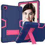 Étui de Protection pour Galaxy Tab A7, Samsung A7, Coque de Protection pour Tablette Samsung A7 avec Support intégré pour Samsung Tablette A7 10.4 (SM-T500/T505/T507) Marine+Rose