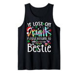 If lost or drunk please return to bestie Christmas Tie Dye Tank Top