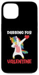 Coque pour iPhone 13 Dabbing Unicorn Saint-Valentin Love