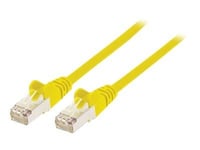 Intellinet Network Patch Cable, Cat7 Cable/Cat6A Plugs, 1m, Yellow, Copper, S/FTP, LSOH / LSZH, PVC, RJ45, Gold Plated Contacts, Snagless, Booted, Lifetime Warranty, Polybag - Cordon de...