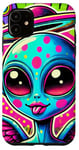 Coque pour iPhone 11 Alien coloré avec halo et ailes Pop Art cool