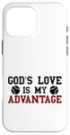 Coque pour iPhone 16 Pro Max God's Love is My Advantage Christian Tennis Jesus Christ