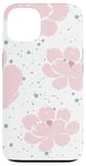 iPhone 13 Floral Pattern in Pink and White with Blue Splashes Case