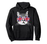 UK Union Jack Flag English England Cat Lover Pride British Pullover Hoodie