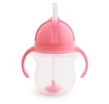 Munchkin Click Lock Tip & Sip Straw Cup | Baby Toddler Sippy Cups with Straw | BPA Free | Leakproof Cup | Dishwasher Safe | Baby Cup Weighted Straw | Baby Bottles -7oz/207ml | Pink