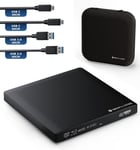 Externe Usb 3.1 Usb-C Lecteur Graveur Uhd 4K 3D M-Disc Blu-Ray Dvd Cd Bdxl Hdr10 128Gb Superdrive Windows Macos Deluxe Aluminium Noir